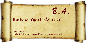 Bodacz Apollónia névjegykártya
